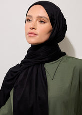 HOUSE OF MODEST SİYAH JARSEY ŞAL